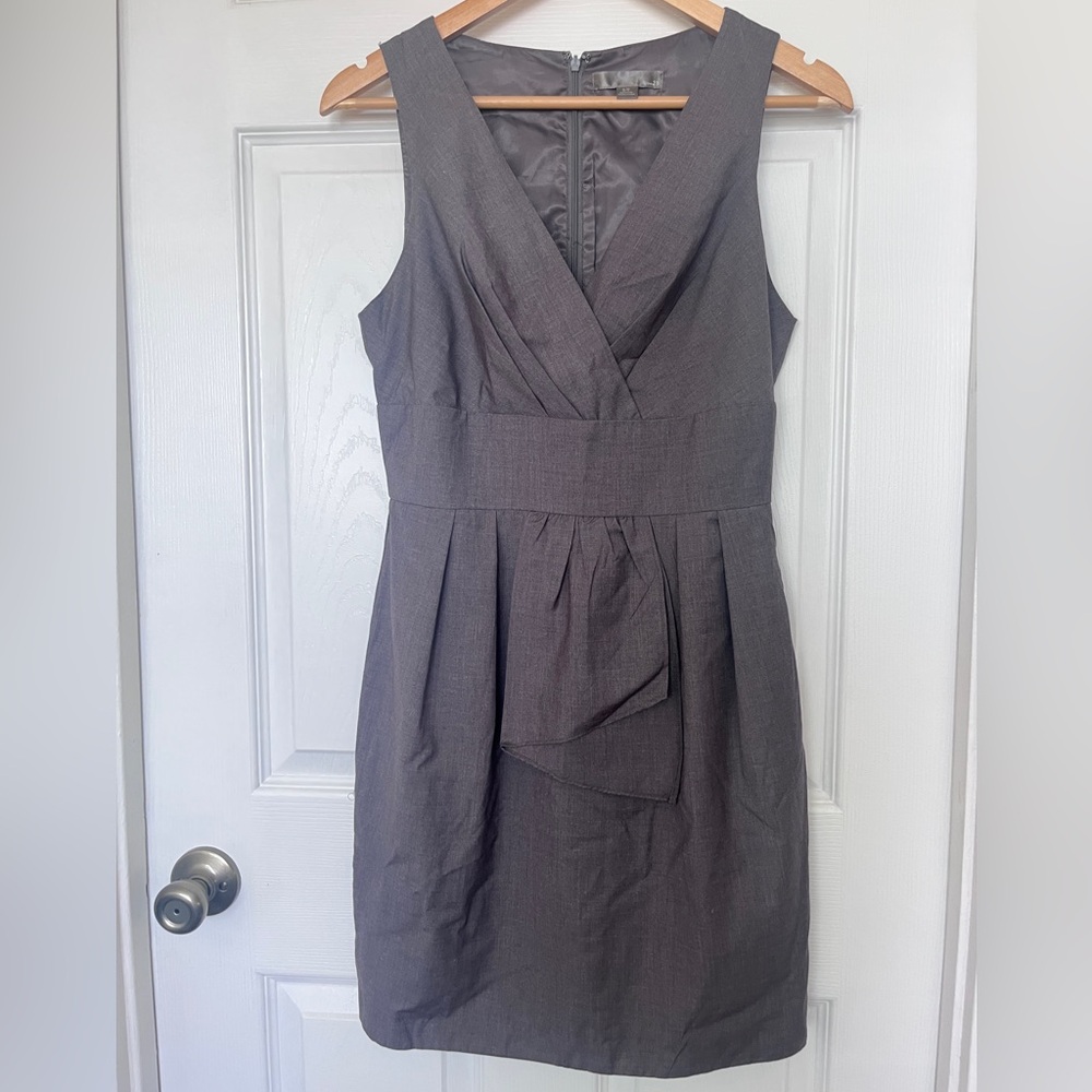 Forever 21 V-Neck Wrap Midi Dress in Taupe